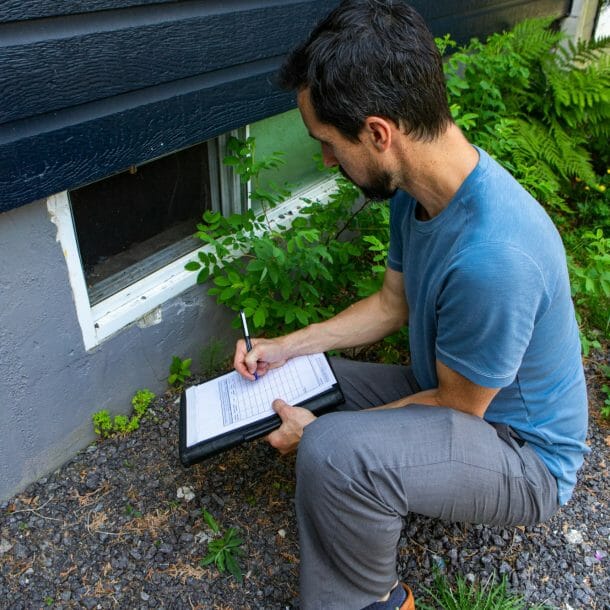 Man Inspecting Home